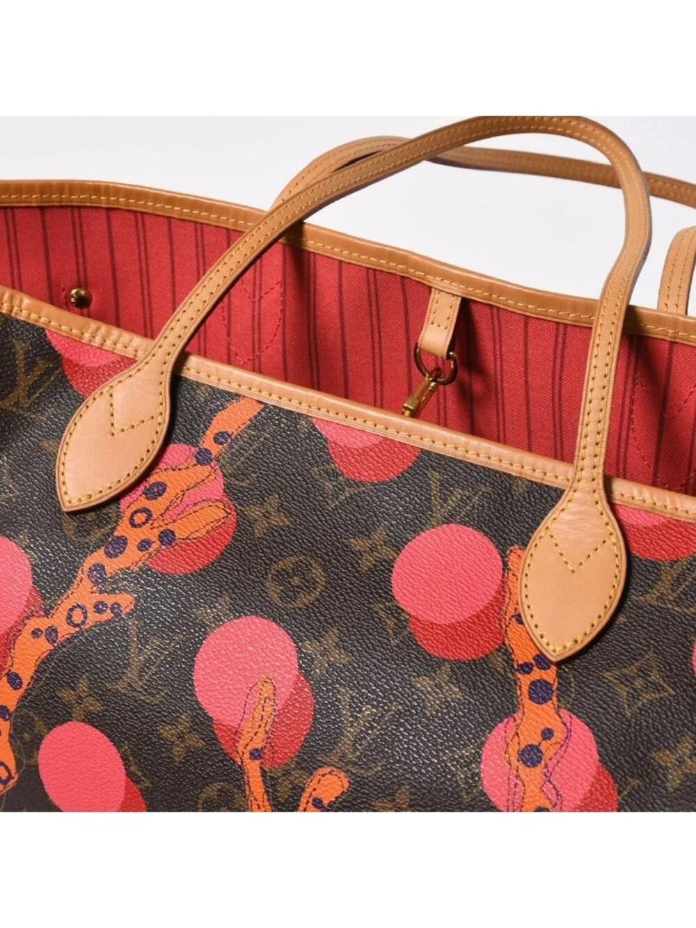 Louis Vuitton Monogram Ramage Neverfull MM Tote Canvas Brown Pink Gold